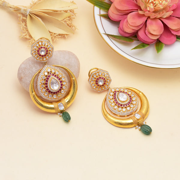 925 Silver Gold Plated Earring